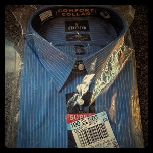 Men's blue stripe dress shirt by Stafford